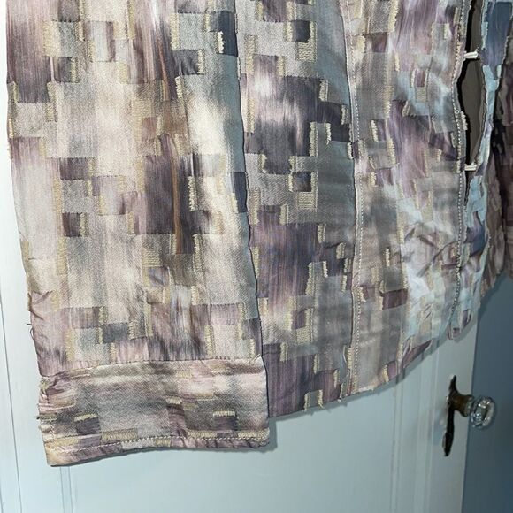 Chico’s tan, purple & lavender polyester jacket - Picture 5 of 8